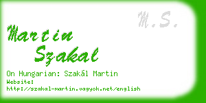 martin szakal business card
